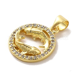 Pendenti in ottone con micro pavé di zirconi a tema zodiaco&nbsp;KK-M273-05B-G