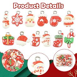 24 stücke 12 stile weihnachten undurchsichtige harz anhänger&nbsp;RESI-FS0002-41