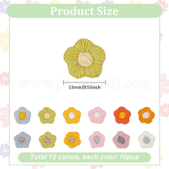 120 Stück 12 Farben Polyester Ornament Zubehör&nbsp;DIY-MA0005-17
