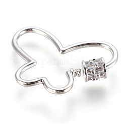 Messing Micro Pave Zirkonia Schraube Karabiner Schloss Charms&nbsp;ZIRC-F105-19P