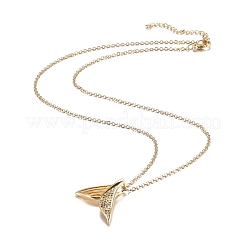 Colgante de latón micro pavé colgante de circonio cúbico&nbsp;NJEW-H100-03G