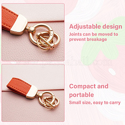 2 porte-clés pendentif en alliage de cuir PU&nbsp;AJEW-SP0002-36