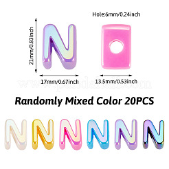 20 pièce de perles européennes en acrylique opaque avec placage UV&nbsp;OACR-TADJ0001-16N