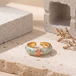 Offene Manschettenringe aus Messing und Emaille für Damen&nbsp;WG01AA6-01