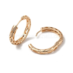 Pendientes de aro de circonita cúbica con micro pavé de latón para mujer&nbsp;EJEW-M238-28KCG