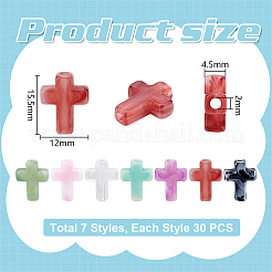 210 pz 7 colori perline acriliche&nbsp;OACR-UN0001-01