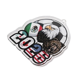 Colgantes de acrílico transparente con estampado de temática futbolística&nbsp;OACR-B055-03C