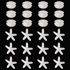 26 Stück 2 Stile UV-Beschichtung Ozean Thema transparente Harz Cabochons&nbsp;CRES-TA0001-54