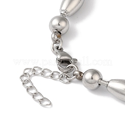 Anlaufgeschützte Armbänder aus runden Perlen und Reisperlen aus Edelstahl 304 für Damen&nbsp;BJEW-B092-04P
