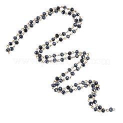 Cuentas de cristal de rondelle hechas a mano para hacer collares pulseras&nbsp;AJEW-JB00037-03