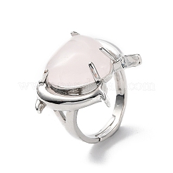 Verstellbare Ringe aus natürlichem Rosenquarz&nbsp;RJEW-K241-02P-01