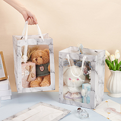 Faltbare Geschenktüten aus Papier mit Marmordruck&nbsp;ABAG-WH0038-53