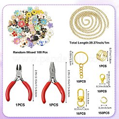 Kits de fabrication de porte-clés pendentifs en alliage émaillé à faire soi-même&nbsp;DIY-SZ0010-74