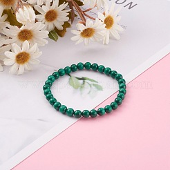 Stretch-Armbänder mit natürlichen Malachitperlen&nbsp;BJEW-JB05991