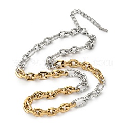 Colliers à chaîne en acier inoxydable 304 bicolore pour femmes&nbsp;NJEW-G173-01GP