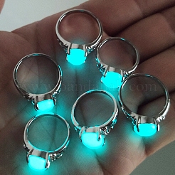 Bague ovale en pierre synthétique lumineuse&nbsp;LUMI-PW0001-116C