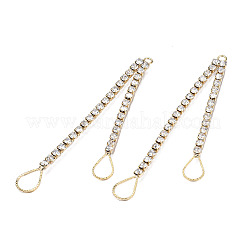 Messingpavé-Kristall-Strass-Kette mit großen Tropfenanhängern&nbsp;KK-N216-425-03LG