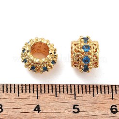 Laiton micro pave zircon cubique transparent perles européennes&nbsp;KK-S394-03B
