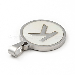 Acier inoxydable 304 avec pendentifs en coquillage blanc&nbsp;STAS-G268-01K-P