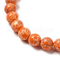 Brins de perles teintes en jaspe impérial synthétique&nbsp;G-P507-01A-05