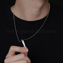 201 collares con colgante de barra curva de acero inoxidable para hombre&nbsp;WG97C6C-01
