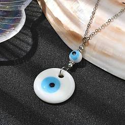 Collier pendentif mauvais œil au chalumeau&nbsp;NJEW-JN04614-02
