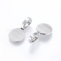 Pendente bail piatto in lega stile tibetano &nbsp;X-TIBEP-1124-AS-LF