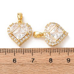 Pendenti in ottone con micro pavé di zirconi trasparenti per San Valentino&nbsp;KK-A304-24A-G02