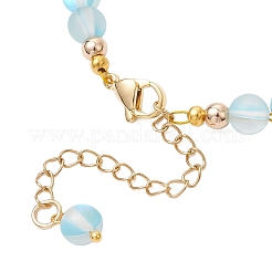 Pulseras de cuentas redondas de piedra lunar sintética para mujer&nbsp;BJEW-JB11915-02