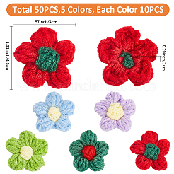 50 Stück 5 Farben gekämmte Baumwolle Ornament Zubehör&nbsp;AJEW-CP0009-42