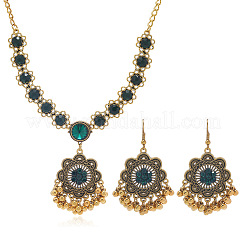 Collane in lega micro pavé di zirconi cubici e set di orecchini pendenti&nbsp;FS-WGA899D-01