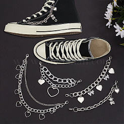 4 sangle de chaîne de chaussure en alliage de style&nbsp;DIY-WR0002-28