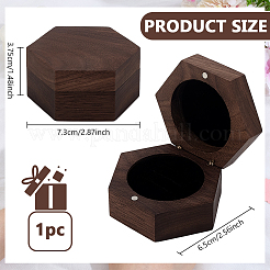Sechseckige Ringboxen aus Holz für Paare mit magnetischem Klappdeckel&nbsp;AJEW-WH0695-028