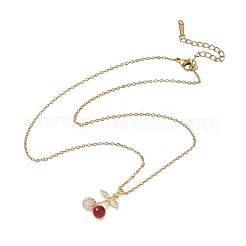 Collane con pendente in ottone e zirconi cubici&nbsp;SA-CBA7E55-03G-01