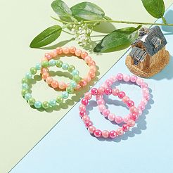 Bracelet extensible en perles acryliques opaques pour enfants&nbsp;BJEW-JB06503