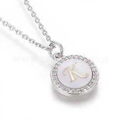 Colliers pendentif initiale en laiton&nbsp;NJEW-I230-24P-K