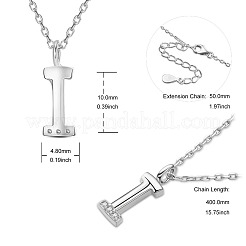 Collane con ciondolo iniziale in argento sterling placcato rodio 925&nbsp;JN905A