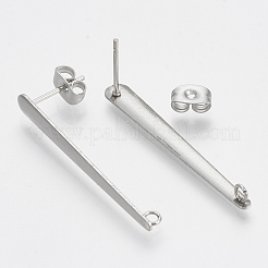 Boucles d'oreilles à tige en acier inoxydable 201 anti-ternissement&nbsp;X-STAS-S079-45B