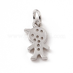 Messingmikropflaster mit klaren Zirkonia-Anhängern für Jungen&nbsp;ZIRC-F132-53P