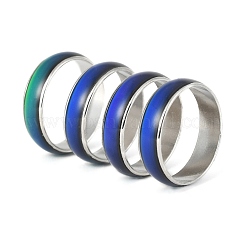 12 Farben ändern Messing Stimmungsringe&nbsp;RJEW-R117-01-B