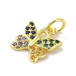 Pendentifs en laiton plaqué or véritable 18k avec pavé de zircone cubique&nbsp;KK-M283-11G-02