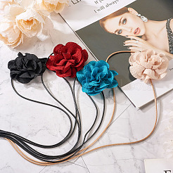 4 stücke 4 farben tuch blumenkragen choker halskette für frauen braut hochzeitsfest&nbsp;AJEW-TA0001-26