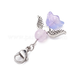Pendentif décoratif en jade malaisien naturel et teinté ange&nbsp;HJEW-JM02763-04