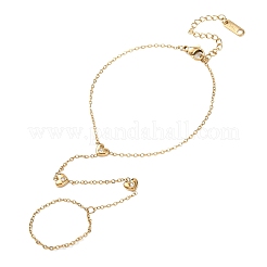 Armbänder aus Edelstahl 304 mit Mikropavé-Fassung und klaren Zirkonia für Damen&nbsp;BJEW-K297-02G