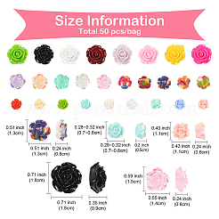 50 Stück 5 Arten Harz Cabochons&nbsp;CRES-YW0002-40