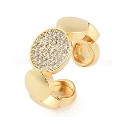 Anillos abiertos de circonita cúbica transparente con micro pavé de latón para mujer&nbsp;RJEW-M026-01G-01