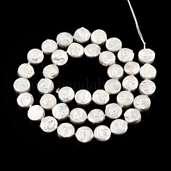 Plattieren von natürlichen Süßwasser-Muschelperlensträngen&nbsp;SHEL-N026-226