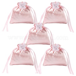 Sacchetti in raso con coulisse e fiore&nbsp;ST-CJ0048-001C