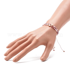 Ensemble de bracelets de perles tressées en fil de nylon avec perles de perles naturelles réglables&nbsp;BJEW-JB06454