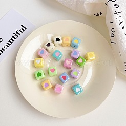 Undurchsichtige bunte Acryl-Emaille-Perlen&nbsp;X-OACR-L001-03
